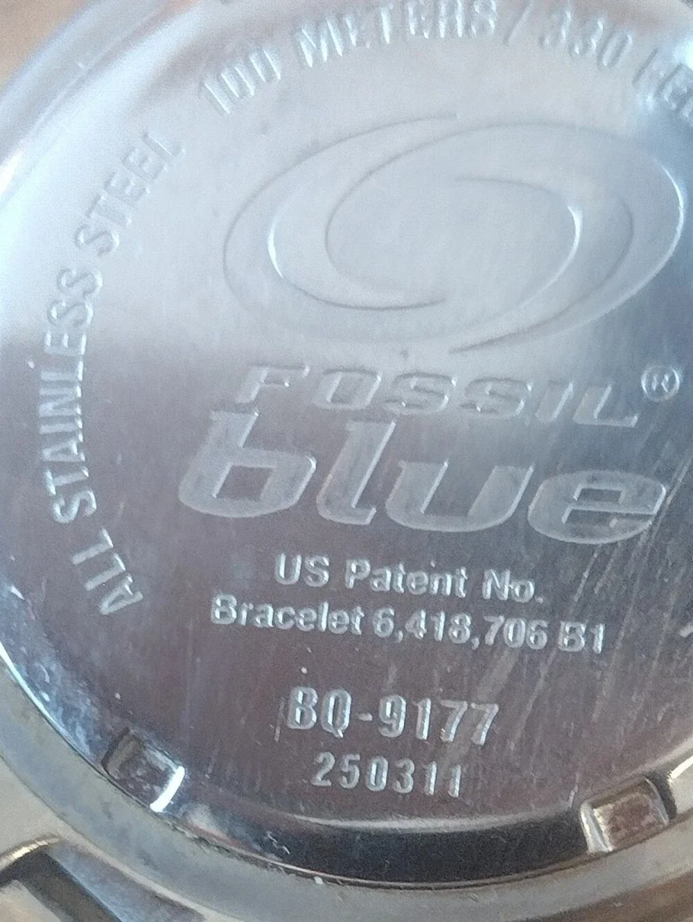 Men's BQ-9177 Fossil Blue 35MM Chronograph Stainless Steel Quartz Watch